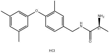 N-[4-(3,5-ジメチルフェノキシ)-3-メチルベンジル]-L-アラニンアミド 化学構造式