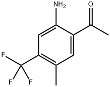 1-(2-Amino-5-methyl-4-(trifluoromethyl)phenyl)ethan-1-one 化学構造式