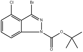 tert-butyl 3-bromo-4-chloro-1H-indazole-1-carboxylate Struktur