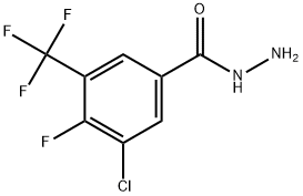 3-Chloro-4-fluoro-5-(trifluoromethyl)benzoic acid hydrazide 化学構造式