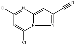 5,7-dichloropyrazolo[1,5-a]pyrimidine-2-carbonitrile 结构式