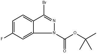 tert-butyl 3-bromo-6-fluoro-1H-indazole-1-carboxylate 结构式