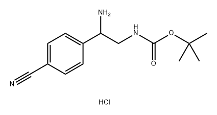 tert-butyl (2-amino-2-(4-cyanophenyl)ethyl)carbamate HCl salt 化学構造式