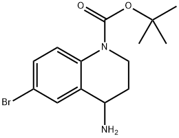 1(2H)-Quinolinecarboxylic acid, 4-amino-6-bromo-3,4-dihydro-, 1,1-dimethylethyl ester Structure