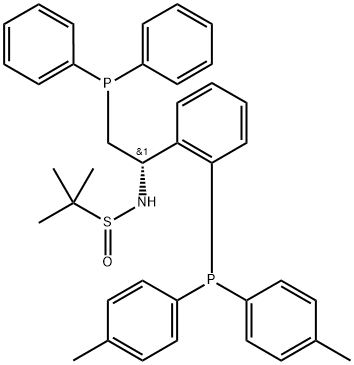 2-Propanesulfinamide, N-[(1S)-1-[2-[bis(4-methylphenyl)phosphino]phenyl]-2-(diphenylphosphino)ethyl]-2-methyl-, [S(R)]- Structure