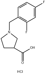 1-(2,4-二氟苄基)吡咯烷-3-羧酸盐酸盐, 1828823-36-4, 结构式