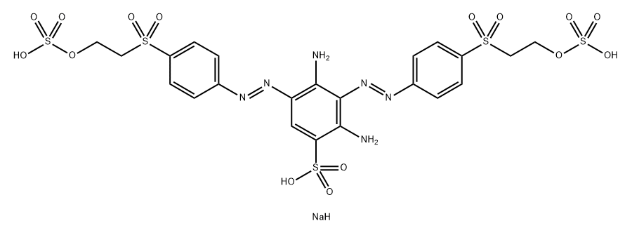 trisodium 2,4-diamino-3,5-bis-[4-(2-sulfonatoethoxy)sulfonyl)phenylazo]benzenesulfonate Structure