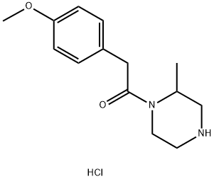 2-(4-Methoxyphenyl)-1-(2-methylpiperazin-1-yl)ethan-1-one hydrochloride Structure