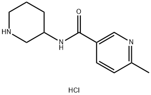 6-甲基-N-(哌啶-3-基)烟酰胺盐酸盐 结构式