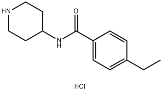 4-Ethyl-N-(piperidin-4-yl)benzamide hydrochloride Struktur