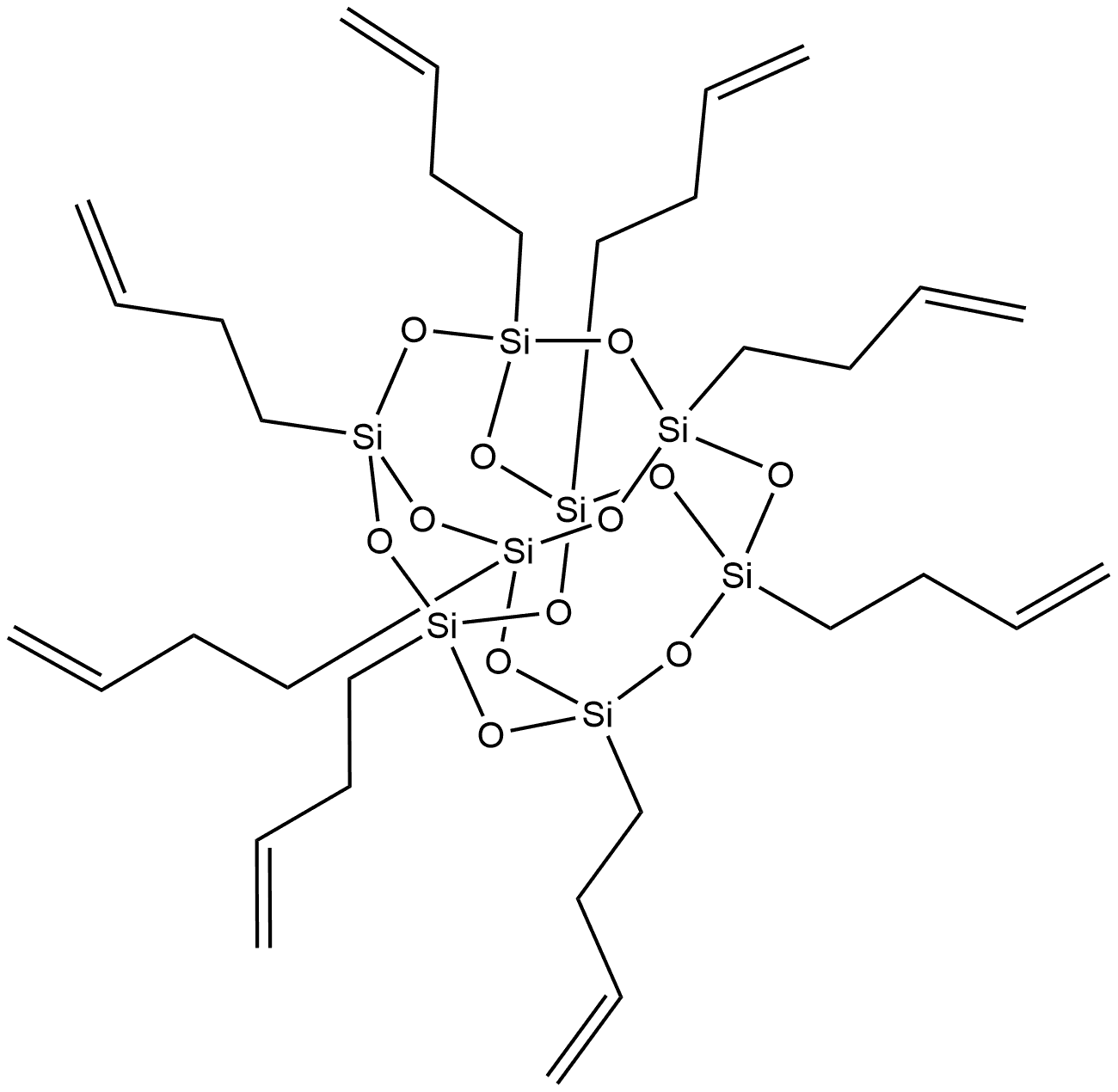 Pentacyclo[9.5.1.13,9.15,15.17,13]octasiloxane, 1,3,5,7,9,11,13,15-octa-3-buten-1-yl- Structure