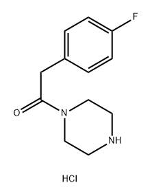 2-(4-fluorophenyl)-1-(piperazin-1-yl)ethan-1-one hydrochloride 结构式