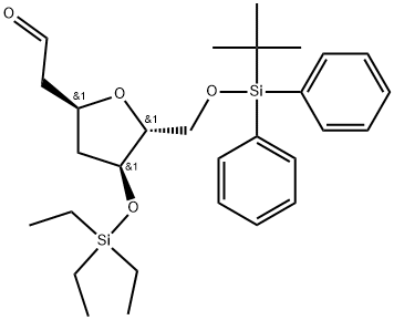 2-((2S,4S,5R)-5-(((tert-butyldiphenylsilyl)oxy)methyl)-4-((triethylsilyl)oxy)tetrahydrofuran-2-yl)acetaldehyde,1835193-22-0,结构式