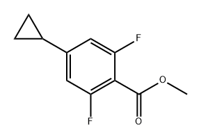 methyl 4-cyclopropyl-2,6-difluorobenzoate 化学構造式