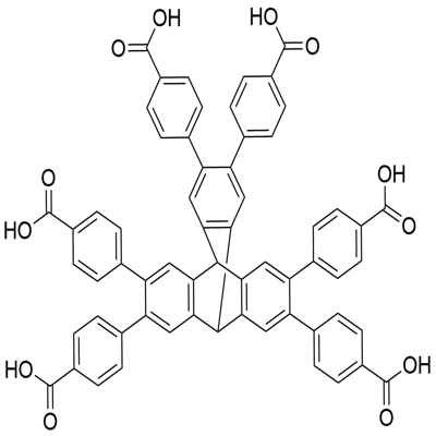 4,4',4'',4''',4'''',4'''''-(9,10-dihydro-9,10-[1,2]benzenoanthracene-2,3,6,7,14,15-hexayl)hexabenzoic acid Struktur