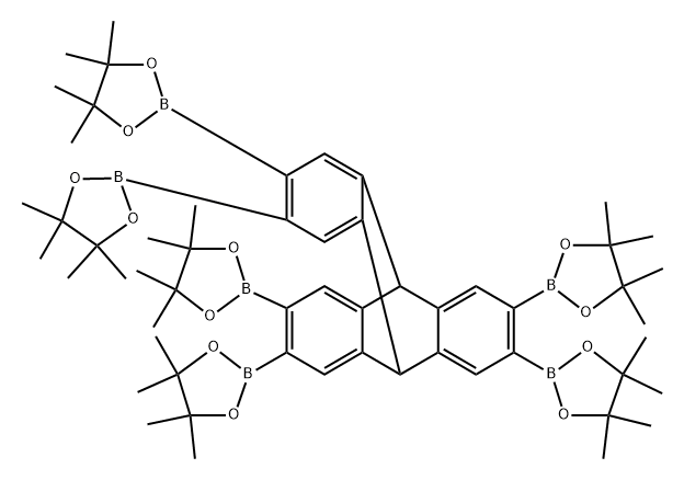 2,3,6,7,14,15-hexakis(boronic acid pinacol ester)triptycene Struktur