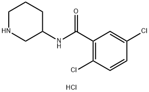 2,5-二氯-N-(哌啶-3-基)苯甲酰胺盐酸盐 结构式