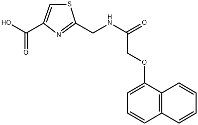 2-((2-(naphthalene-1-yl)oxyacetamido)methyl)thiazole-4-carboxylic? acid Struktur