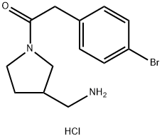 1-(3-(氨基甲基)吡咯烷-1-基)-2-(4-溴苯基)乙烷-1-酮, 1836475-71-8, 结构式
