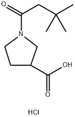 1-(3,3-二甲基丁酰基)吡咯烷-3-羧酸盐酸盐,1837321-86-4,结构式