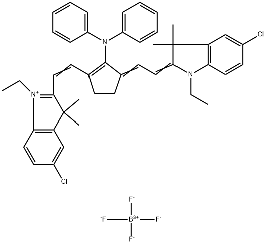 3H-Indolium, 5-chloro-2-[2-[3-[2-(5-chloro-1-ethyl-1,3-dihydro-3,3-dimethyl-2H-indol-2-ylidene)ethylidene]-2-(diphenylamino)-1-cyclopenten-1-yl]ethenyl]-1-ethyl-3,3-dimethyl-, tetrafluoroborate(1-) (1:1) 结构式