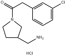 1-(3-(氨基甲基)吡咯烷-1-基)-2-(3-氯苯基)乙烷-1-酮, 1837712-95-4, 结构式