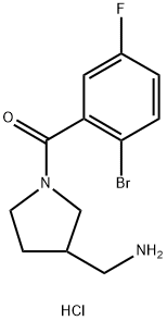 (3-(Aminomethyl)pyrrolidin-1-yl)(2-bromo-5-fluorophenyl)methanone Structure
