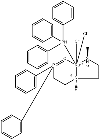 Dichloro[rel-[N(S)]-N-[2-(diphenylphosphinyl-κO)ethyl]-2-[(R)-methylthio-κS]ethanamine-κN](triphenylphosphine) ruthenium 结构式