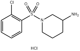 1-((2-Chlorophenyl)sulfonyl)piperidin-3-amine hydrochloride Structure