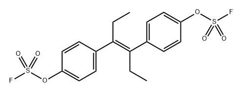 Fluorosulfuric acid,?S,S'-[[(1E)-1,2-diethyl-1,2-ethenediyl]di-4,1-phenylene] ester Structure
