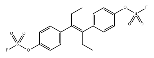 Fluorosulfuric acid,?S,S'-[[(1E)-1,2-diethyl-1,2-ethenediyl]di-4,1-phenylene] ester Struktur