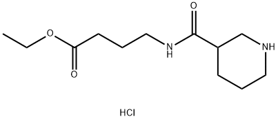 Ethyl 4-(piperidine-3-carboxamido)butanoate hydrochloride 化学構造式