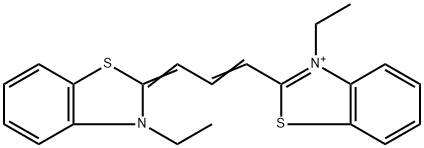 Benzothiazolium, 3-ethyl-2-[3-(3-ethyl-2(3H)-benzothiazolylidene)-1-propen-1-yl]- Structure