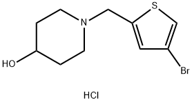 1-[(4-Bromothiophen-2-yl)methyl]piperidin-4-ol hydrochloride Struktur