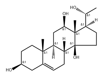 (20R)-Pregn-5-ene-3β,12β,14β,20-tetrol 结构式