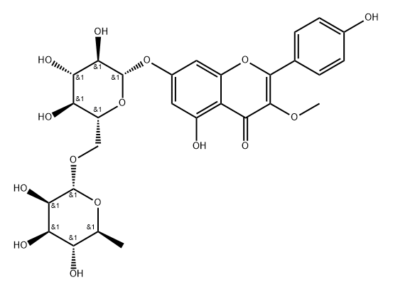 4',5,7-trihydroxy-3-methoxyflavone-7-O-rutinoside Struktur