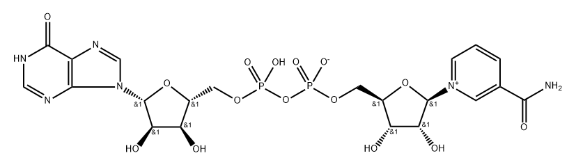 Inosine 5'-(trihydrogen diphosphate), P'→5'-ester with 3-(aminocarbonyl)-1-β-D-ribofuranosylpyridinium, inner salt 化学構造式