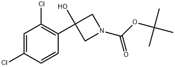 1,1-Dimethylethyl 3-(2,4-dichlorophenyl)-3-hydroxy-1-azetidinecarboxylate 结构式
