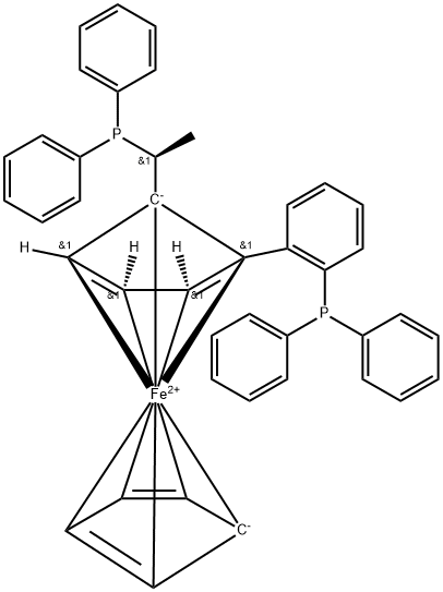 (S)-1-[(S)-1-
(Diphenylphosphino)ethyl]-2-[2-
(diphenylphosphino)phenyl]ferro
cene Structure