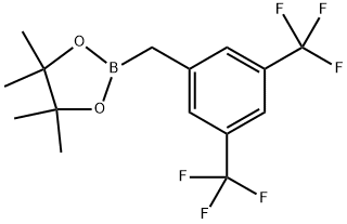 2-(3,5-bis(trifluoromethyl)benzyl)-4,4,5,5-tetramethyl-1,3,2-dioxaborolane 化学構造式