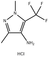 1H-Pyrazol-4-amine, 1,3-dimethyl-5-(trifluoromethyl)-, hydrochloride (1:1) Structure