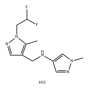 N-{[1-(2,2-difluoroethyl)-5-methyl-1H-pyrazol-4-yl]methyl}-1-methyl-1H-pyrazol-4-amine 结构式