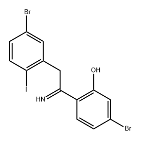 Phenol, 5-bromo-2-[2-(5-bromo-2-iodophenyl)-1-iminoethyl]- Struktur