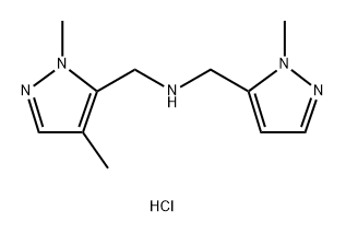 1-(1,4-dimethyl-1H-pyrazol-5-yl)-N-[(1-methyl-1H-pyrazol-5-yl)methyl]methanamine 结构式