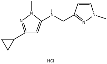 3-cyclopropyl-1-methyl-N-[(1-methyl-1H-pyrazol-3-yl)methyl]-1H-pyrazol-5-amine Struktur