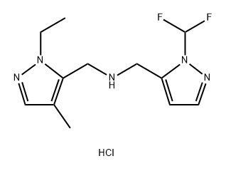 1-[1-(difluoromethyl)-1H-pyrazol-5-yl]-N-[(1-ethyl-4-methyl-1H-pyrazol-5-yl)methyl]methanamine,1855950-12-7,结构式