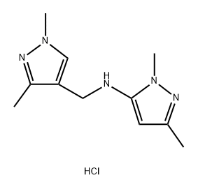 N-[(1,3-dimethyl-1H-pyrazol-4-yl)methyl]-1,3-dimethyl-1H-pyrazol-5-amine 化学構造式