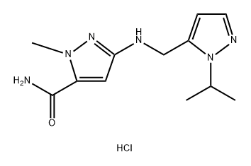 3-{[(1-isopropyl-1H-pyrazol-5-yl)methyl]amino}-1-methyl-1H-pyrazole-5-carboxamide Structure