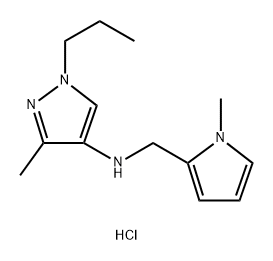 3-methyl-N-[(1-methyl-1H-pyrrol-2-yl)methyl]-1-propyl-1H-pyrazol-4-amine Struktur