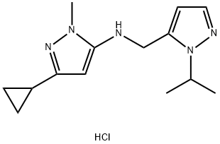 3-cyclopropyl-N-[(1-isopropyl-1H-pyrazol-5-yl)methyl]-1-methyl-1H-pyrazol-5-amine 结构式